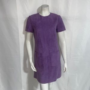 Lyn Devon Audrey Short-sleeve Suede Shift Dress Size XS